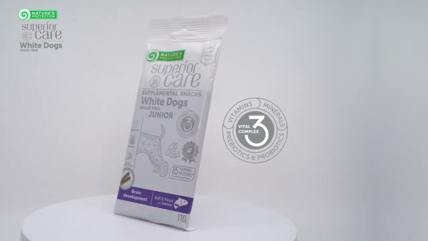 Video NATURE&#039;S PROTECTION SUPERIOR CARE grain free complementary feed - snacks for adult dogs of all breeds with white fish 150 g - 1
