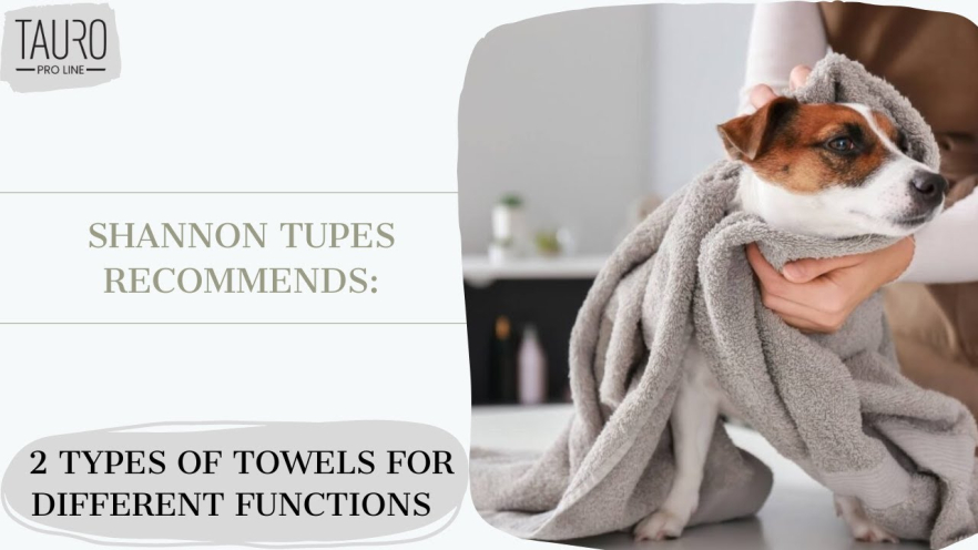 Video TAURO PRO LINE Drying and cooling pet towel, 64x43 cm purple - 1