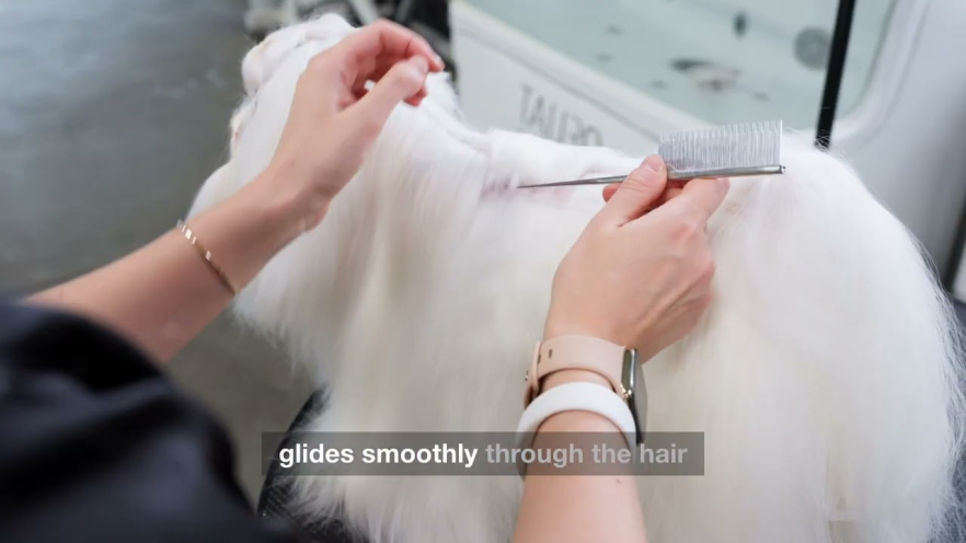 Video TAURO PRO LINE Comb metallic, double teeth, with a tail, 19.3 cm - 1