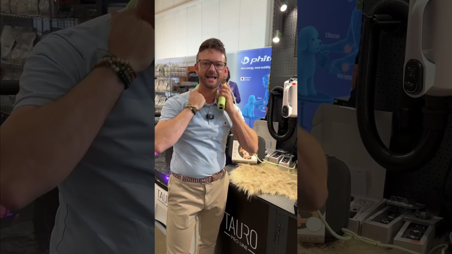 Video TAURO PRO LINE universal pet hair dryer with a flexible neck attachment system purple - 1